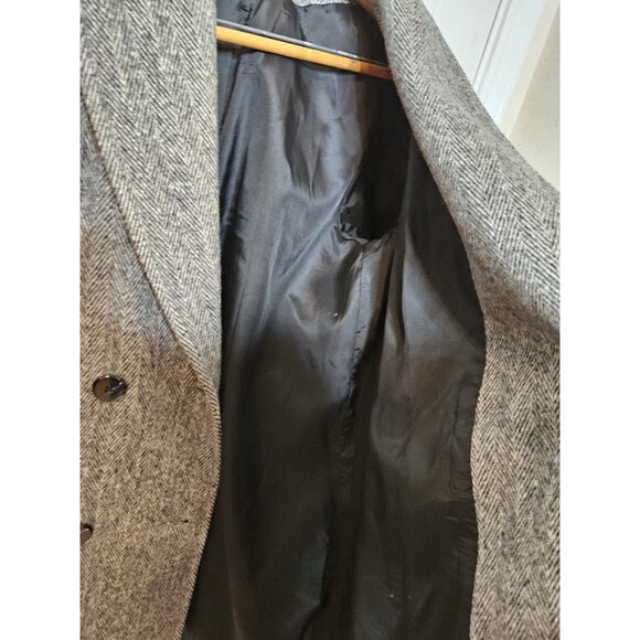 Herman Kay Wool Pea Coat Jacket Gray 4 Button Closure USA VINTAGE 90S SEE MEAS - Picture 10 of 10